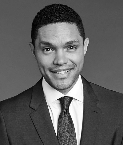 Trevor Noah (Sudáfrica): Comediante y presentador del Daily Show, voz poderosa de la diáspora africana en la cultura global.