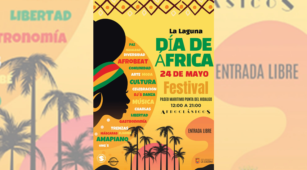 Cartel del evento Dia de África organizado por el Ayuntamiento de La Laguna