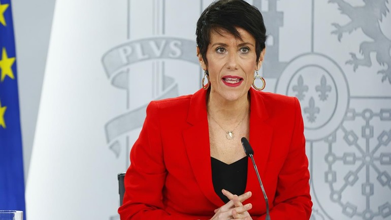 La ministra de Inclusión durante una rueda de prensa en la Moncloa