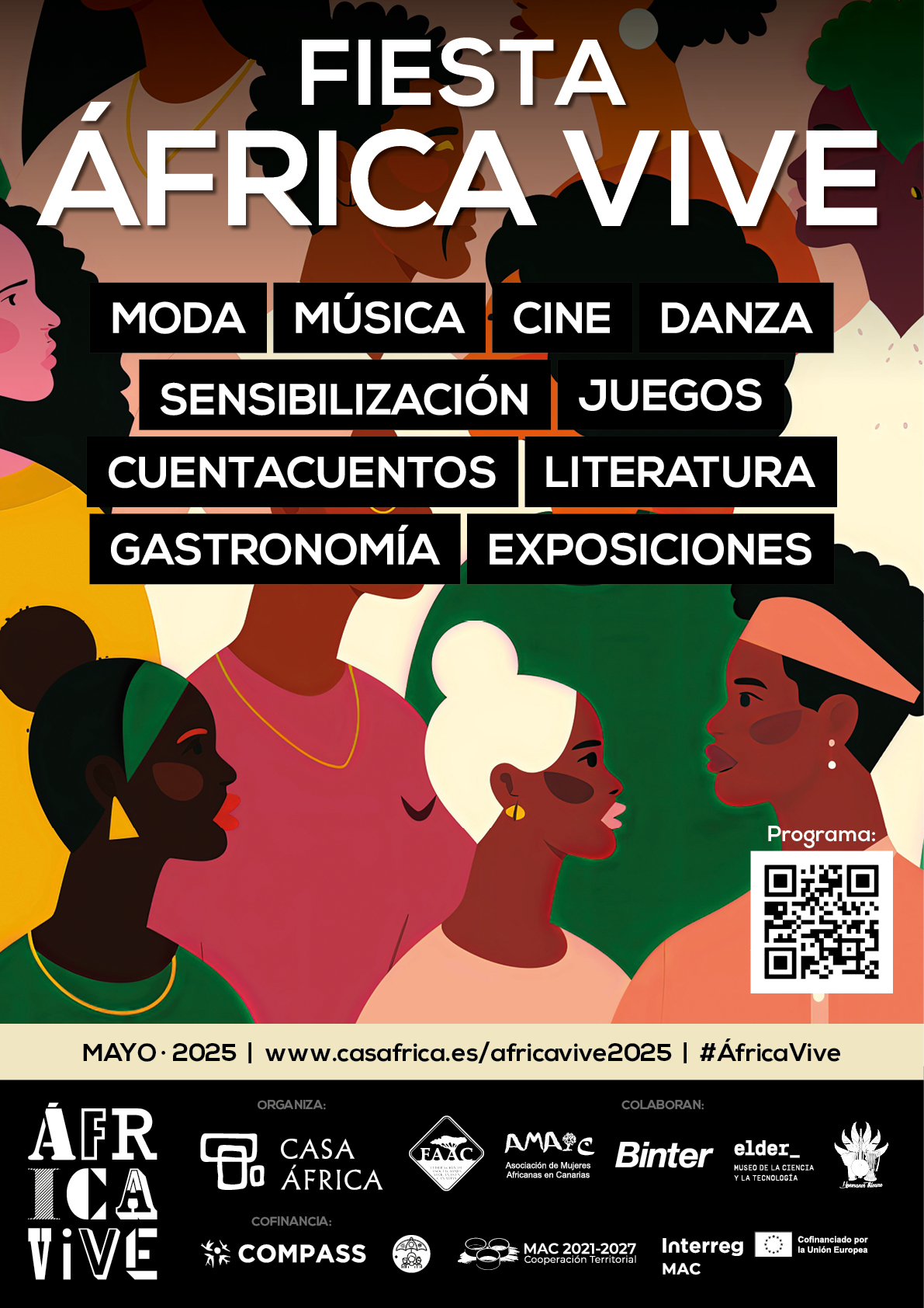 Cartel del evento África Vive 2025 organizado por Casa África