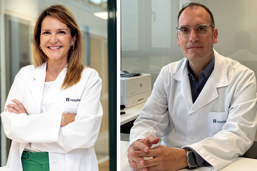 Los doctores María Dolores Balsalobre y Benjamín González, especialista en Cirugía Plástica, Reparadora y Estética del Hospital Universitario Hospiten Rambla, en Tenerife.