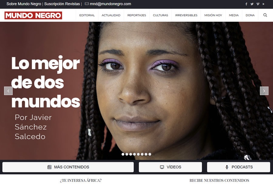 Portada de la revista digital Mundo Negro.