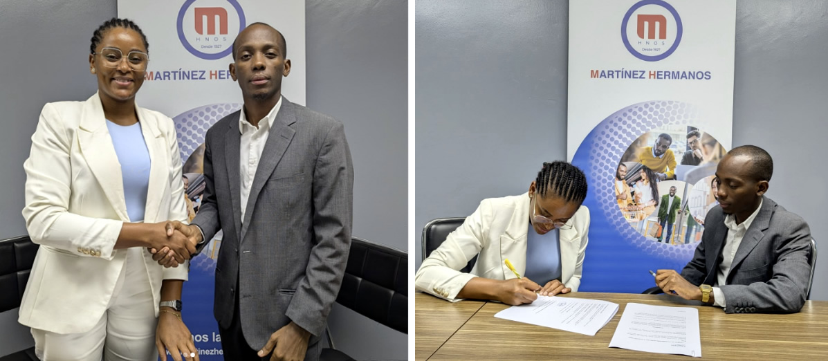 Momento de la firma del acuerdo de patrocinio de Ozuru Group.