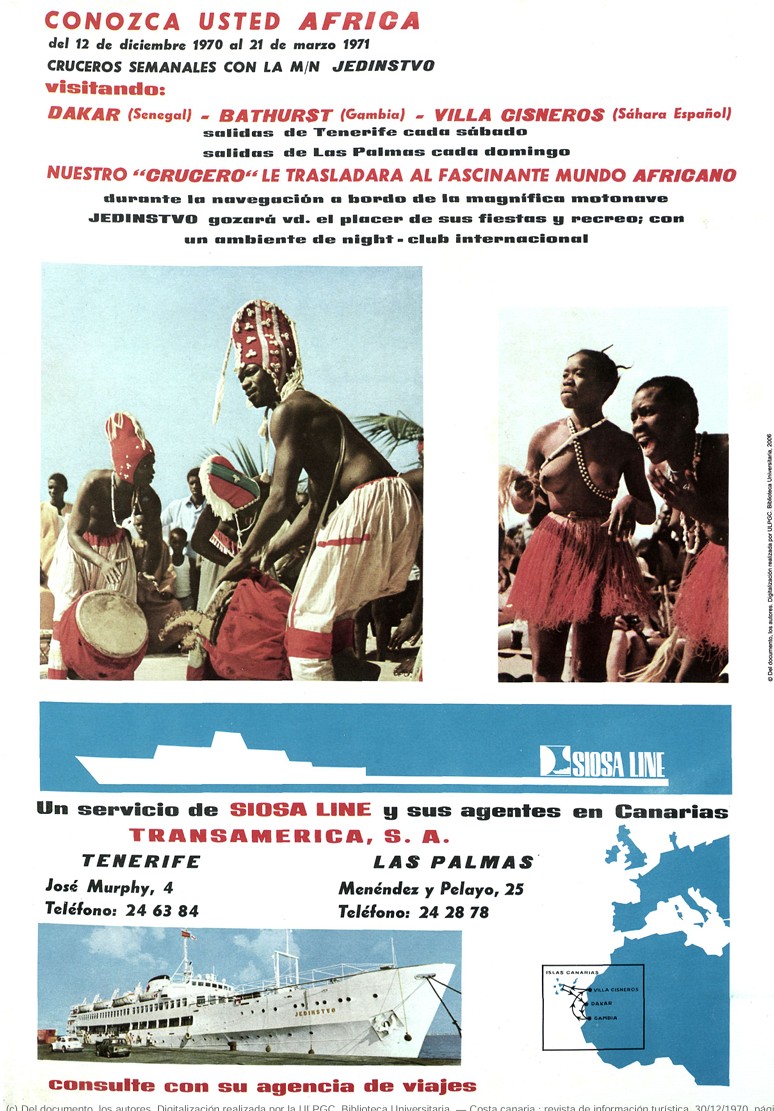 Viajes de Canarias a África en 1970.