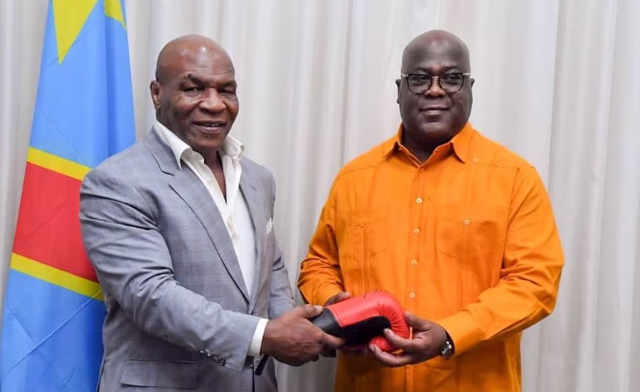 Durante su visita a la República Democrática del Congo, Tyson fue recibido por el presidente Félix Tshisekedi.