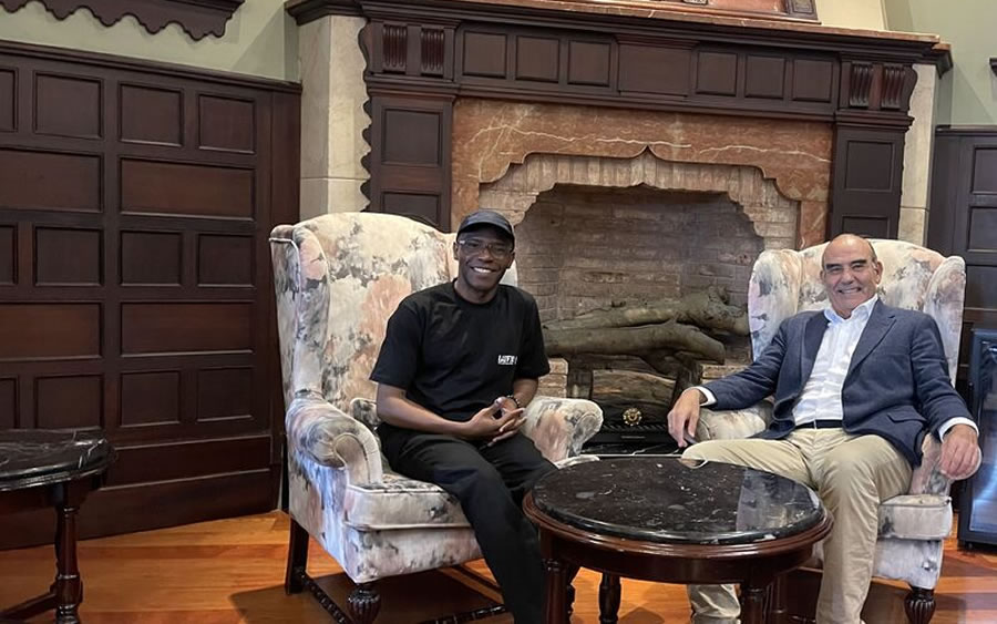 Aminou Kolawole Akadiri and José Luis Artiles during the recent meeting in Gran Canaria (Photo: J.L. Artiles).